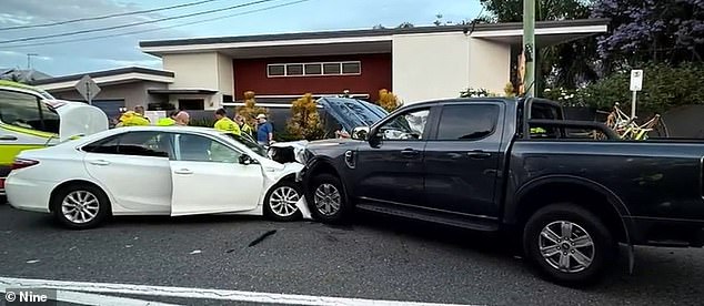 Queensland Police and the NRL Integrity Unit are investigating the alleged incident involving the Broncos playmaker, whose car (right) is pictured moments after the crash