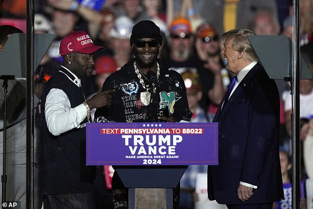 Bell joined former teammate Antonio Brown at a Donald Trump rally in Pennsylvania on Saturday