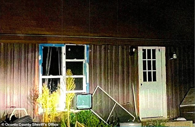 A photo of the exterior of the house shows a window screen on the ground