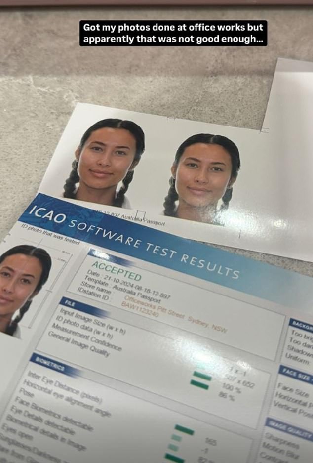 Evelyn then visited an Officeworks store and had new passport photos taken so she could resubmit her paperwork. However, she later revealed that her photos were not approved