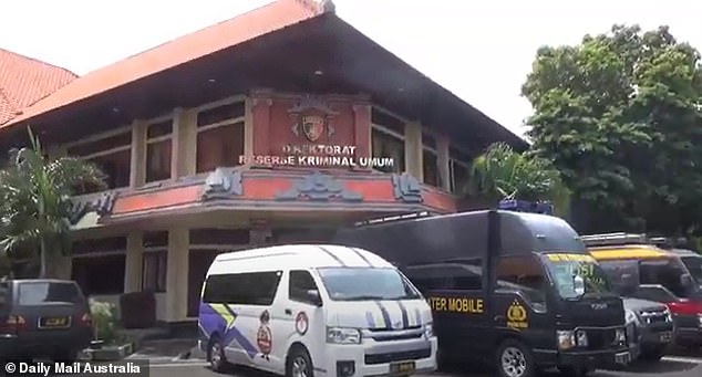 Olarenshaw is being held at the Bali Police Detention and Evidence Directorate (above), along with Melbourne couple Michael and Lynley Le Grand, who were arrested separately for alleged prostitution at the Pink Palace Spa.