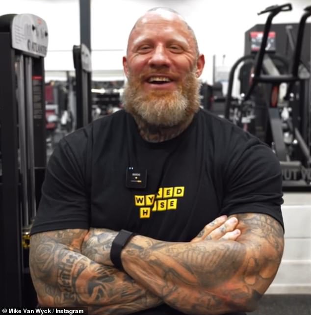 The feud may stem from a video clip Van Wyck (pictured) recently posted questioning the legitimacy of science-based lifters, to which Nippard responded.