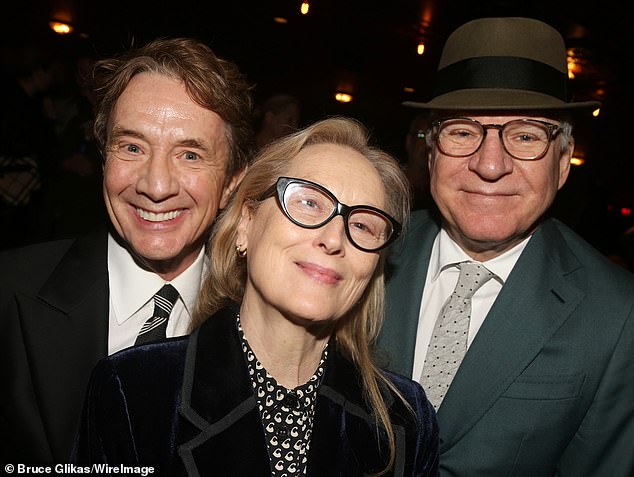 Meryl with Martin Short and Steve Martin in 2023 in New York City