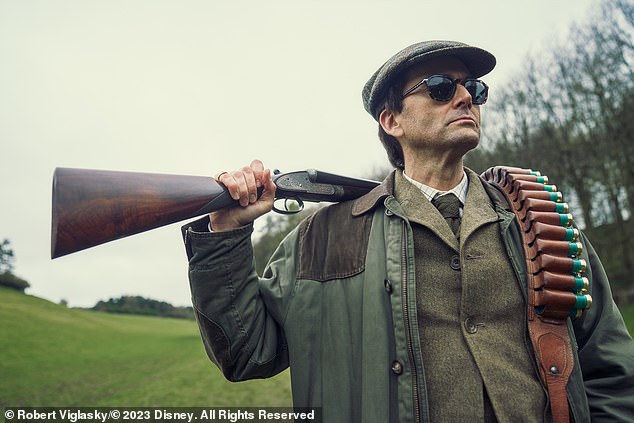 Set in 1986, the story follows the world of television, including the tense rivalry between Rupert Campbell-Black (Alex Hassell) and Lord Tony Baddingham (David Tennant, pictured).