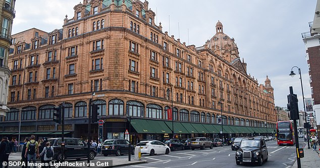 Prussak, who served in the US military for almost 20 years, was then seen leading the young girl from outside Harrods (pictured) to a serviced apartment where he was staying half a mile away.