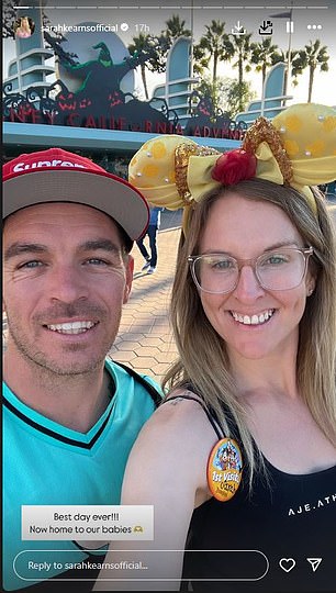 Sarah and Brad went to Disneyland while their kids stayed home with their grandparents