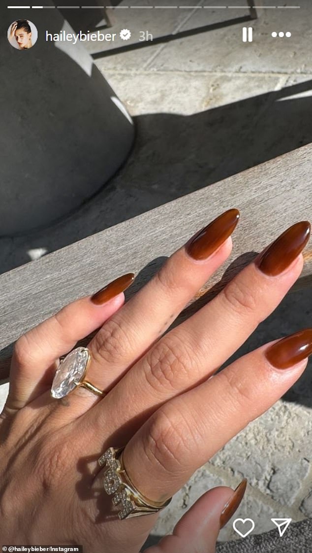 Days later, Hailey shared a photo of her freshly manicured hand while rocking a $2k 