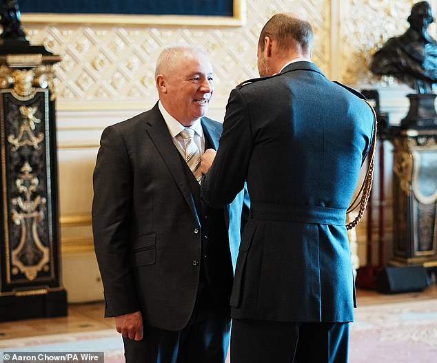 McCoist, left, revealed he spoke to Prince William when he received his OBE