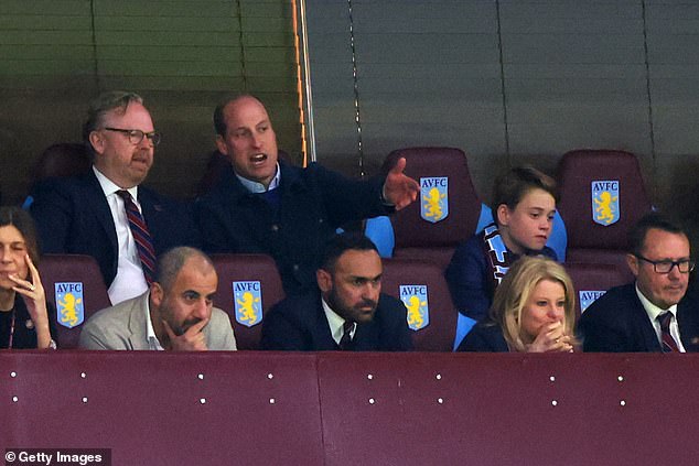 Prince William and his son, Prince George, saw Aston Villa play Lille last season