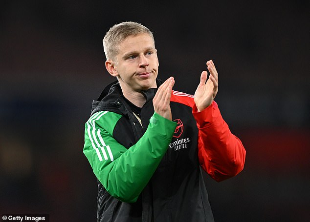 Zinchenko then cheered on the traveling fans amid his country's ongoing war with Russia