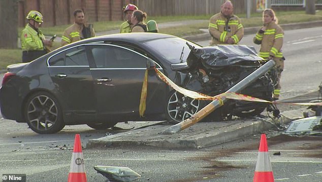 Police have launched a critical incident response following the crash in St Marys (scene pictured)