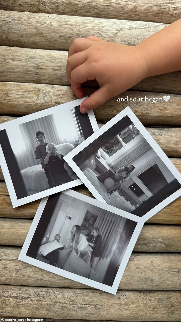 Just one day earlier, she had hinted at her son's arrival when she shared Polaroid photos of her birth at home, but she had not officially shared the news.