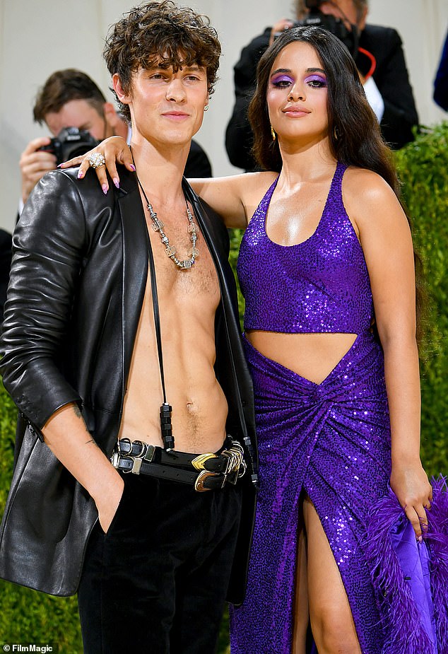 Although he has been the subject of wild speculation about his sexuality, Shawn has only publicly dated women such as Camila Cabello; the couple is pictured at the 2021 Met Gala