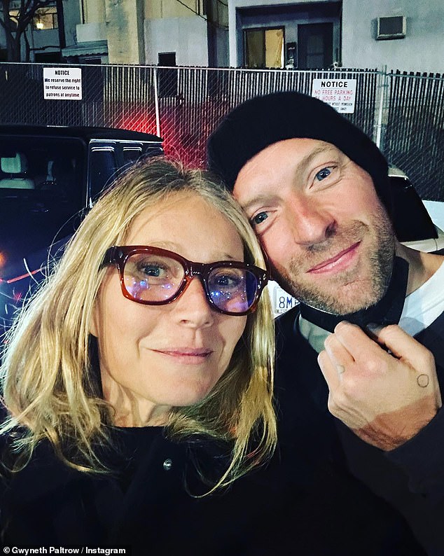 Paltrow shares Moses and Apple with ex-husband Chris Martin of Coldplay; Gwyneth and Chris seen in a throwback snap