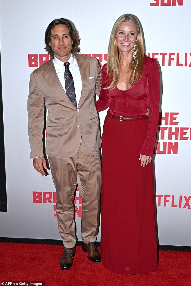 In 2018, Gwyneth married screenwriter Brad Falchuk after hitting the big time on the set of Glee; seen in January 2024