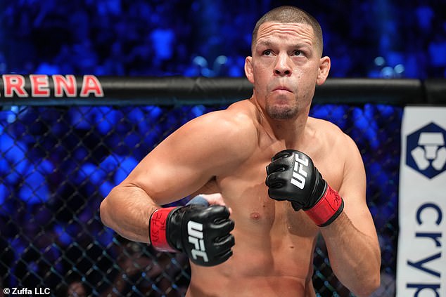 Diaz (pictured) made a personal attack on Schaub for being emotional about the mental decline of his friend, former UFC fighter Shane Carwin