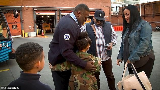 The couple reunited with Addy's family after Jimenez saved her as she walked alone on a Harlem sidewalk