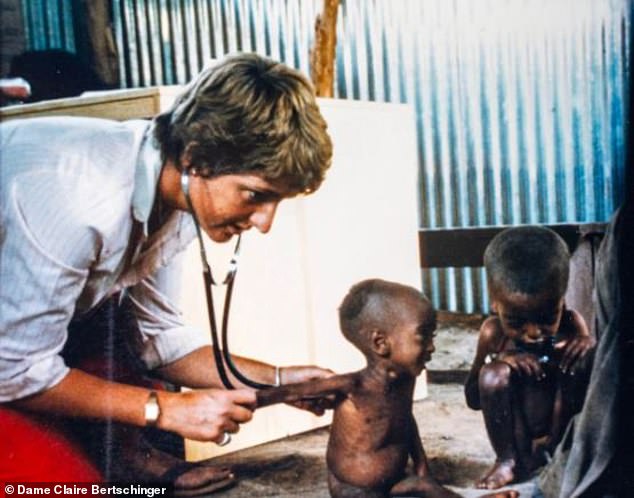 'I felt like someone who condemned innocent people to death camps. “I've lived with that ever since,” she said. In the photo: Bertschinger with children during the famine