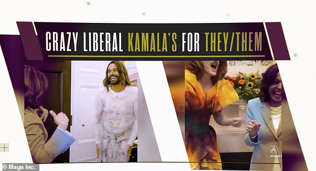 The television commercial above from MAGA Inc. includes a line that “Crazy liberal Kamala is for them/them,” while “President Trump is for you.” According to AdImpact, about $70 million has been spent on trans-related ads in congressional races and at least $21 million in the presidential race.