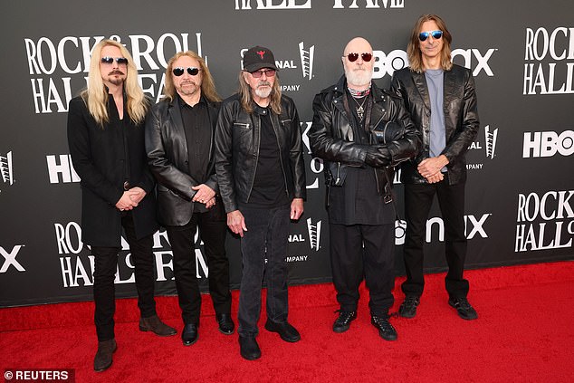 The heavy metal band, which currently consists of Rob Halford, Ian Hill, Glenn Tipton, Scott Travis and Richie Faulkner, is currently performing in the US to celebrate their latest album.