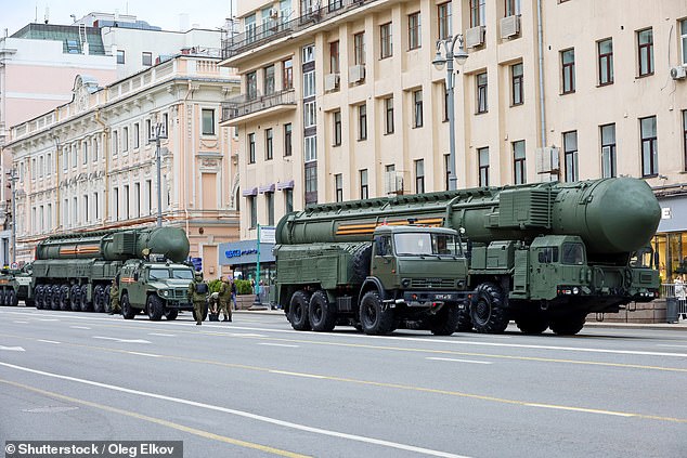 A 'Yars' nuclear missile system parades through Moscow on May 2, 2024