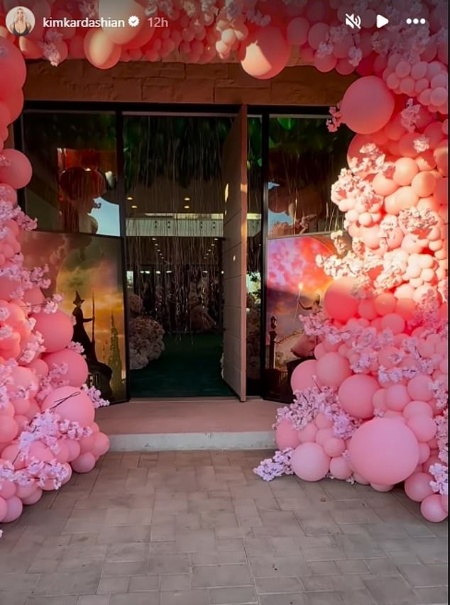 There were hundreds of pink balloons in the entranceway