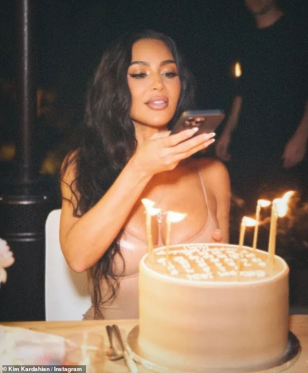 Kim looked happier than ever on her birthday