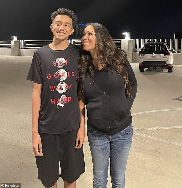 Garcia, pictured with her son, filed a lawsuit against the makers of the chatbot about eight months after her son's death