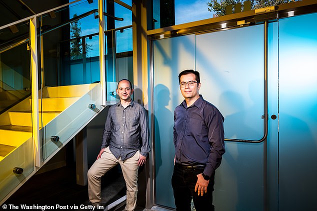 Character.AI co-founders CEO Noam Shazeer, left, and President Daniel de Freitas Adiwardana are pictured at the company's offices in Palo Alto, California. They have not yet addressed the complaint against them