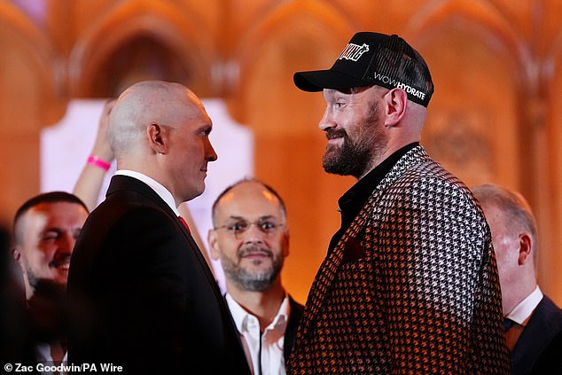 Fury and Usyk met at a launch press conference for their rematch on Wednesday night