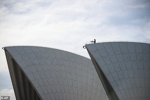 The snipers formed a large police presence during the royal visit to Australia