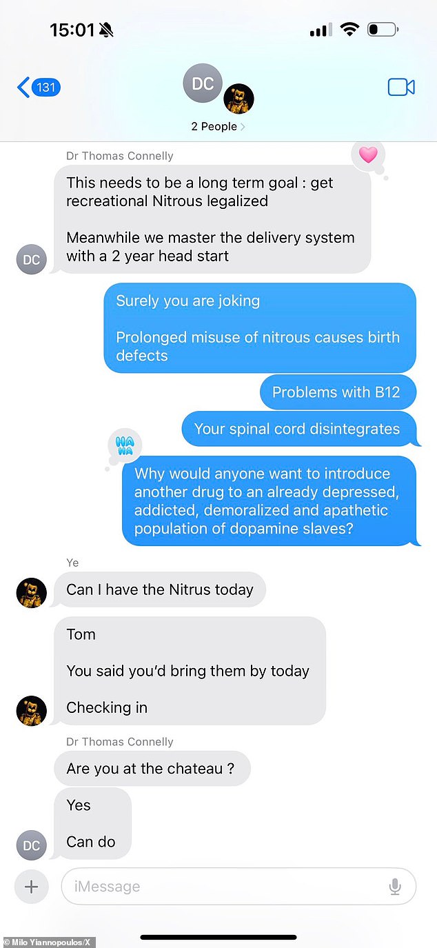 The former Yeezy Apparel chief of staff tweeted an alleged screenshot of a text exchange between the pair and he filed an affidavit with the California Dental Board in an attempt to revoke Dr. Connelly to withdraw.