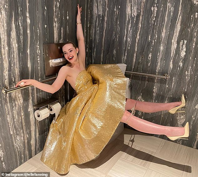 Even an esteemed actress like Elle Fanning isn't above posing on the throne