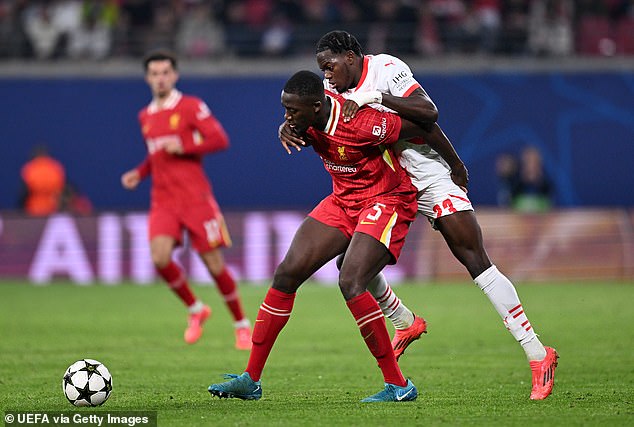 Ibrahima Konate was an impressive presence in Liverpool's backline that evening