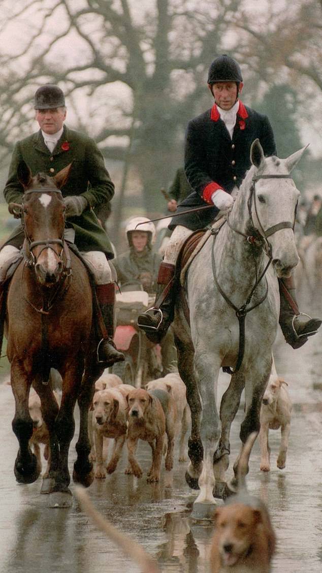 The inquest heard that Mr Farquhar (pictured with Charles) struggled with his health in the last years of his life