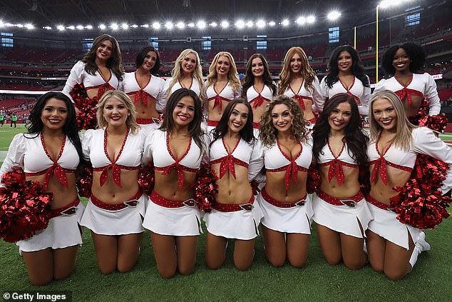 The Arizona Cardinals cheerleaders pose together after their season opener