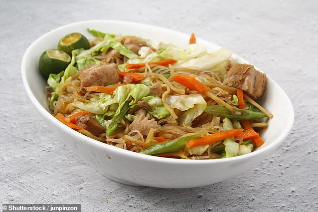 It is believed that the traditional meal – which consists of rice noodles, mixed vegetables and chicken – was provided by a worker and shared among colleagues