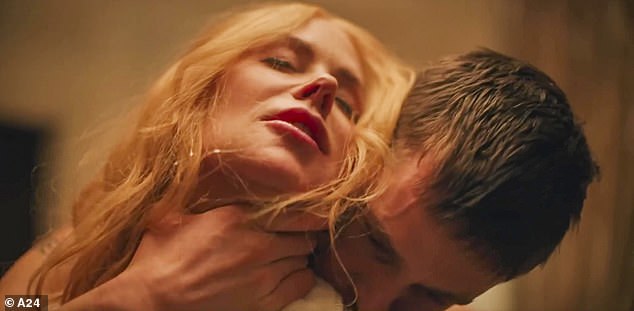 The Iron Claw actor stars opposite the Big Little Lies star in the erotic film – directed by Halina Reijn – in which they have an affair; the two are seen in a still from the film