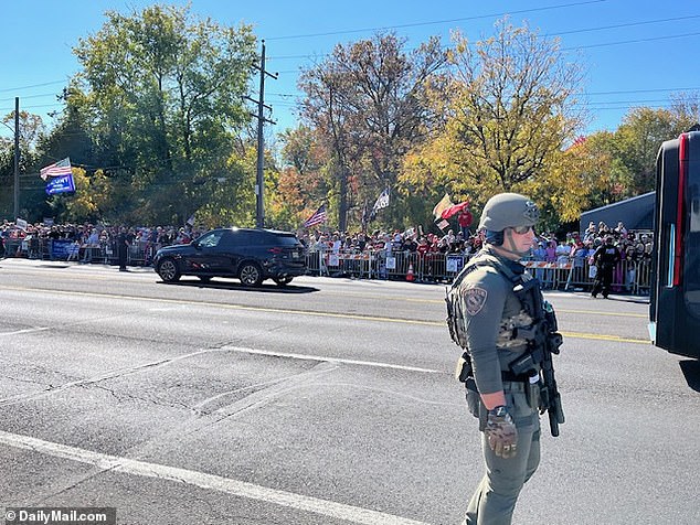 US security services secured the facility during Trump's visit