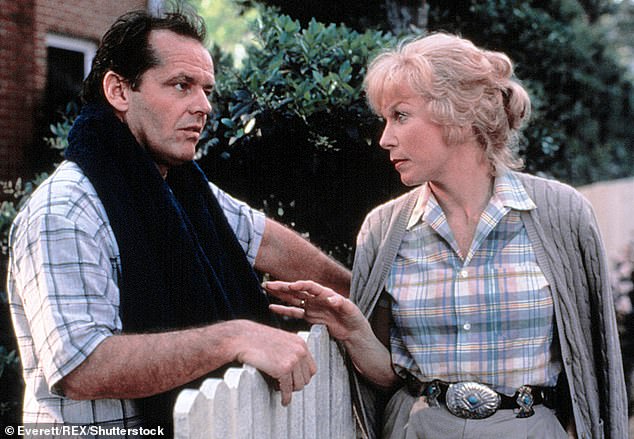 Shirley is pictured with Jack Nicholson on the set of their 1983 Oscar-winning tearjerker Terms Of Endearment