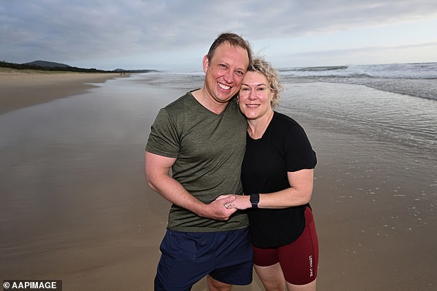 The beach walk took place two days before the Queensland state election