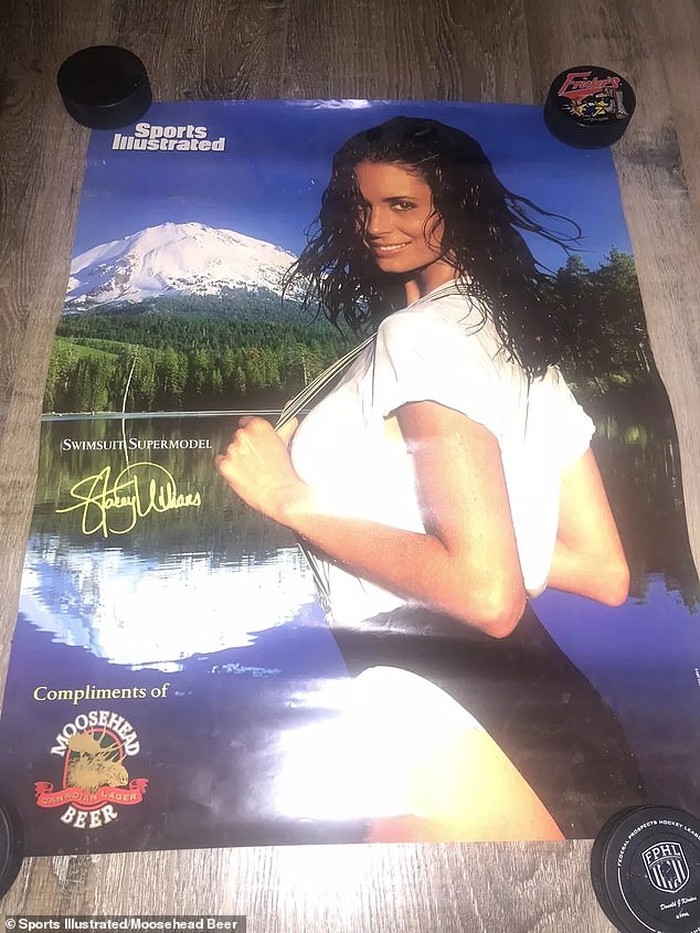 Williams' looks made her a fan favorite as she modeled for several brands, including this 1996 poster for Moosehead Beer