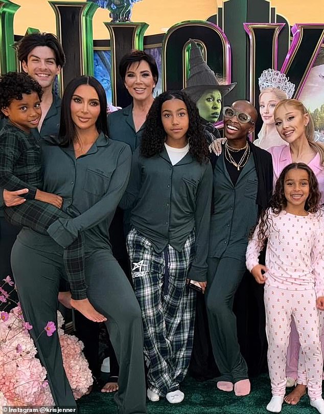 The SKIMS mogul and the singer/actress were joined by Kim's family and Ariana's co-star Cynthia Erivo for the fun get-together