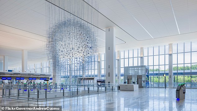 Terminal B was one of the newly constructed areas and former New York Governor Andrew Cuomo unveiled the airport's arrivals and departures hall in 2020