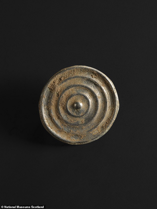 A bronze knob from the Bronze Age Peebles Hoard