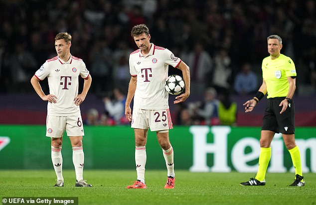 Bayern have just three points from three Champions League games after consecutive defeats