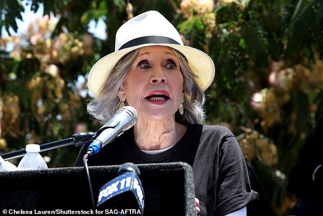 Due to the monumental strike, which saw iconic actors and actresses, including Jane Fonda (pictured) and Jack Black, take to the streets in protest, SAG-AFTRA reached a tentative agreement for a new three-year deal with studios.