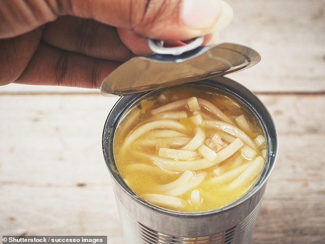 Soup cans can be lined with BPA, said Dr. Patrick, an industrial chemical linked to infertility in both men and women (stock image)