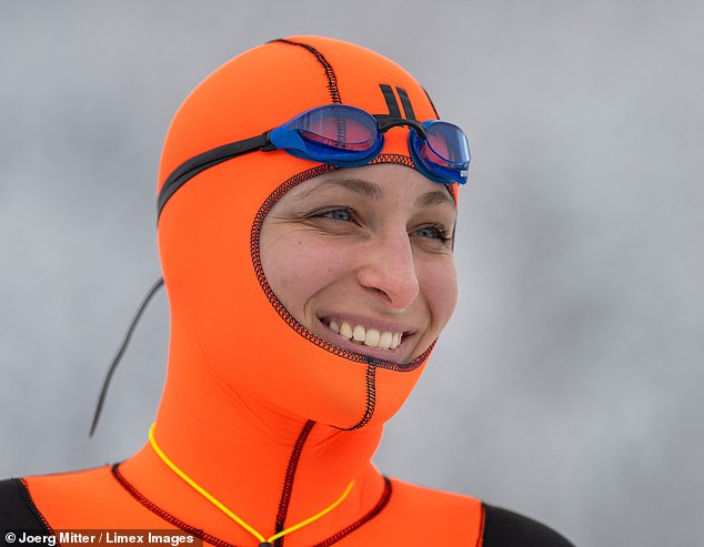 Cafolla trained for two years so that she was fully prepared for extreme conditions under the ice