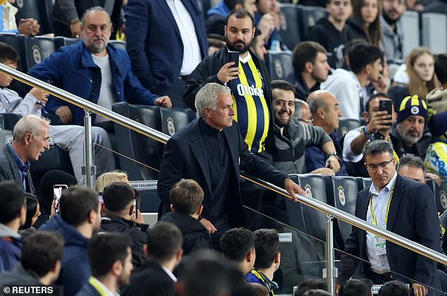 Mourinho was sent to the stands and later seen passing messages to his coaching staff